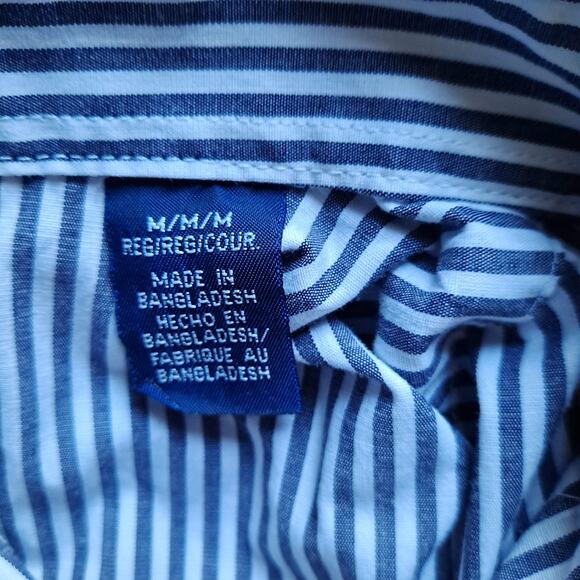 Wrangler Western Shirt Striped Pearl Snap Wrinkle Resistant Gray White Mens M - Picture 10 of 13